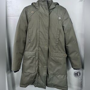 Abby Women's Thigh Length Parka‎ Size small , Green
